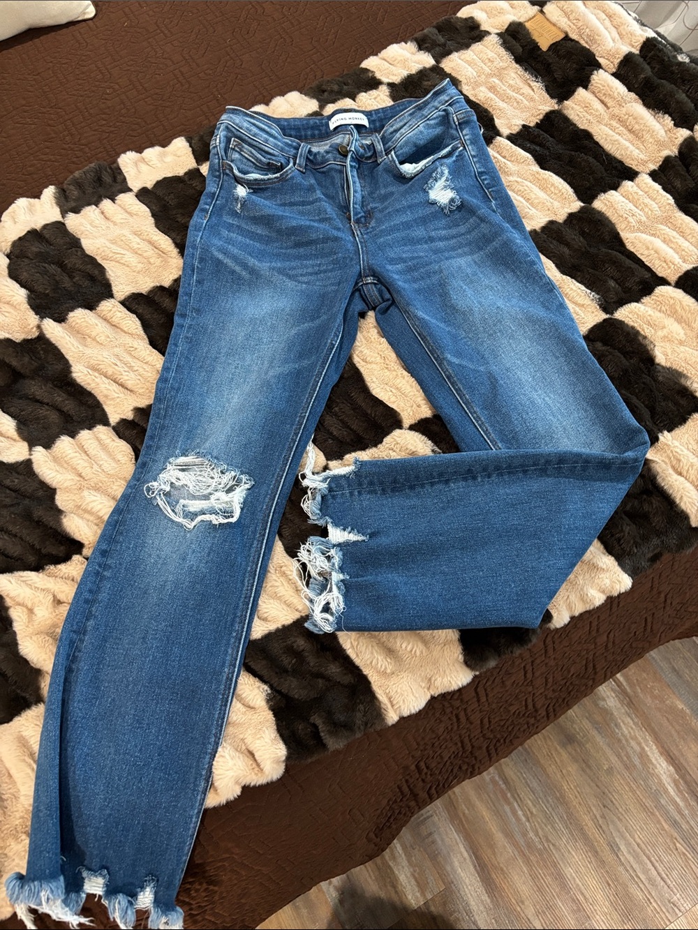 Flying Monkey Distressed Blue Skinny Jeans